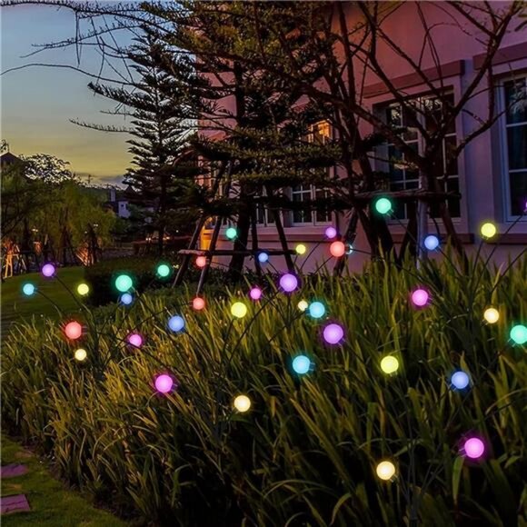Multicolour-4Pack 32LED Firefly Multicolour Changing Lights,Garden Solar Lights - Picture 1 of 7